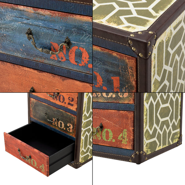 Cassettiera Goslar Mobile Contenitore Multicolore 66 x 40 x 30 cm [en.casa]
