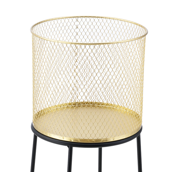 Supporto per vaso da fiori Meise 2 pz. Nero-Oro en.casa