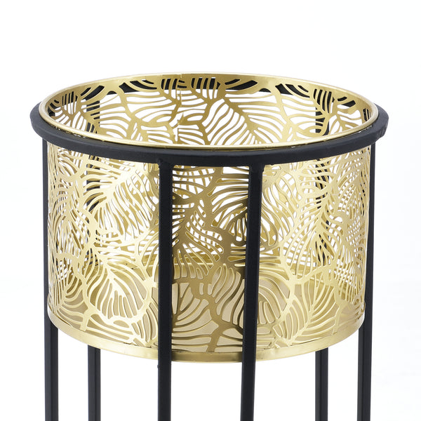 Portavaso Modave 2 pz. Nero-Oro en.casa