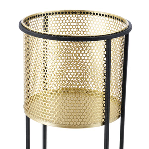 Portavaso Malmedy 2 pz. Nero-Oro en.casa