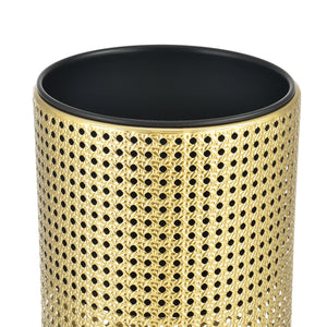 Set Lüttich di 2 Supporti per Piante con Coprivasi Portafiori in Metallo - Color Oro / Nero [en.casa]

