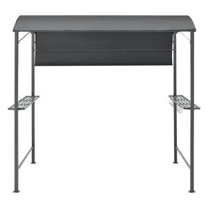 Gazebo per Barbecue Pyrgos con 2 Ripiani 215 x 220 x 140 cm - Grigio Scuro [en.casa]