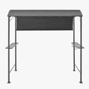 Gazebo per Barbecue Pyrgos con 2 Ripiani 215 x 220 x 140 cm - Grigio Scuro [en.casa]
