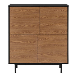Mobiletto Gnosjö 80x30x93cm Nero/Tonalità di legno scuro en.casa