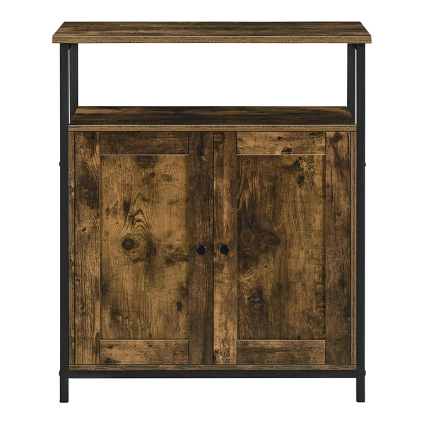 Tavolino laterale Aremark 79x60x30cm con scomparti a armadietto Tonalità legno scuro [en.casa]