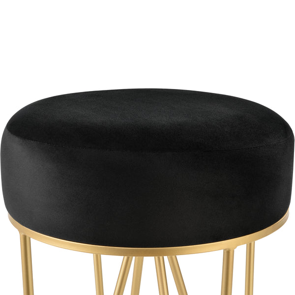 Sedia Imbottita Vänersborg Nero/Ottone [en.casa]