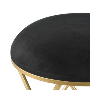 Pouf Katrineholm Pouf imbottito fino a 100 kg Nero/Ottone [en.casa]