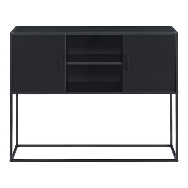 Sideboard Motala con ripiano e ante armadio Nero [en.casa]