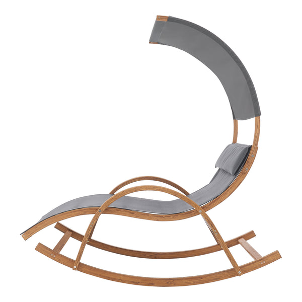 Lettino a dondolo Kasos 181x135x190cm Grigio scuro [en.casa]