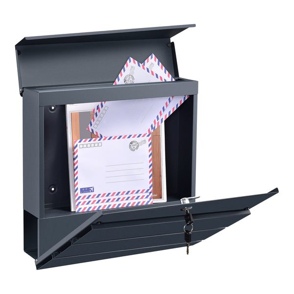 Cassetta postale Achtrup 37x37x11cm Acciaio Antracite [en.casa]