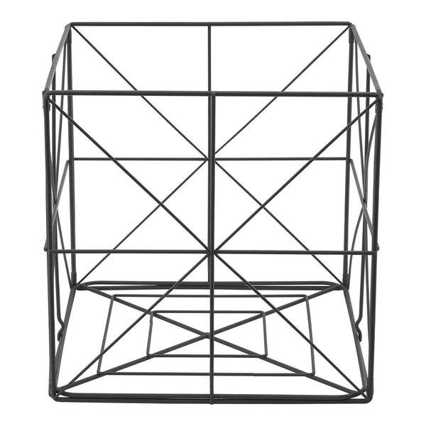 Porta giornali Temse 40x40x40cm Metallo Nero [en.casa]