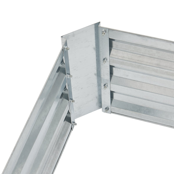 Aiola da giardino Barneveld 90x90x30cm Acciaio Argento [en.casa]