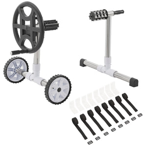 Avvolgitore per piscina Amorgo con ruote in alluminio [en.casa]