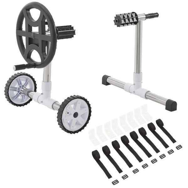 Avvolgitore per piscina Amorgo con ruote in alluminio [en.casa]