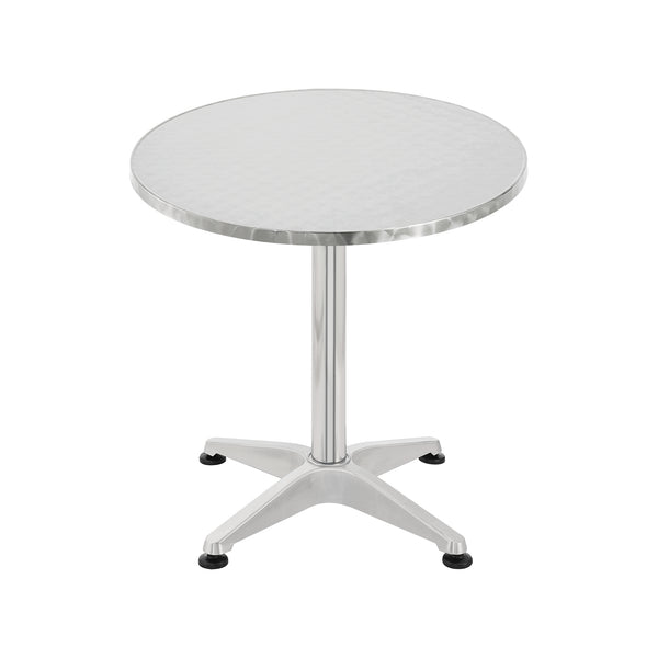 Tavolo da Bistrot 'Avesta' con Piano Rotondo Ribaltabile Ø 60 cm Altezza Regolabile 75 cm/115 cm - color Argento [en.casa]