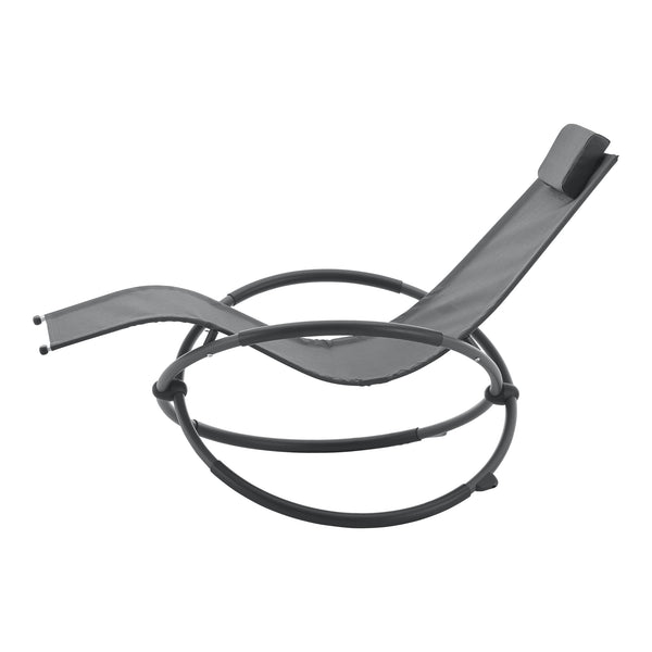 Lettino a dondolo Pulsano 150 kg Grigio scuro [en.casa]