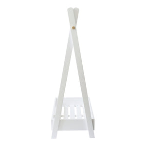 Guardaroba per bambini Laxe 126x73x43 cm Bianco/Naturale [en.casa]