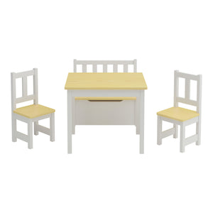 Set da tavola per bambini Lousame Legno di pino Naturale / Bianco [en.casa]