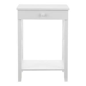 Tavolino Kivijärvi con cassetto 65x45x35cm Bianco [en.casa]