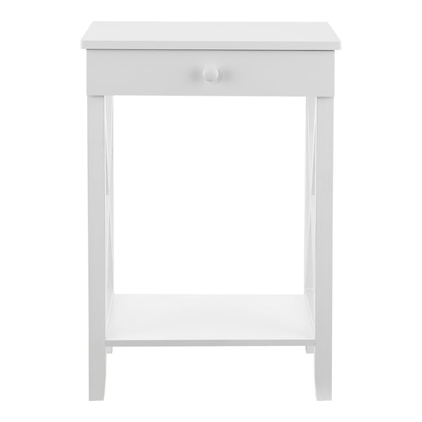 Tavolino Kivijärvi con cassetto 65x45x35cm Bianco [en.casa]