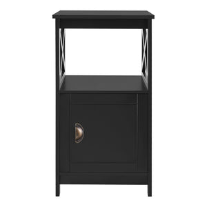 Tavolino 'Utajärvi' da Divano (AxLxP) 74 x 40 x 40 cm Comodino con Anta - Nero [en.casa]