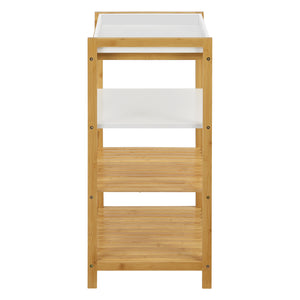 Libreria da terra in bambù Kiuruvesi con ripiano vassoio [en.casa]