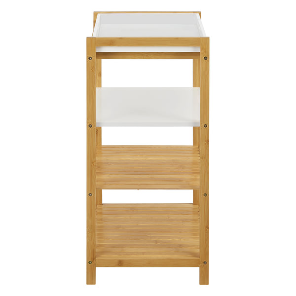 Libreria da terra in bambù Kiuruvesi con ripiano vassoio [en.casa]