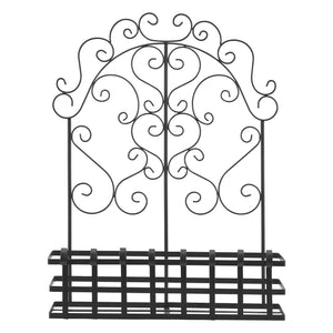 Portavasi Decorativo da Esterno 'Bjerkreim' Portafiori Appendibile a Parete - Metallo, Nero [casa.pro]