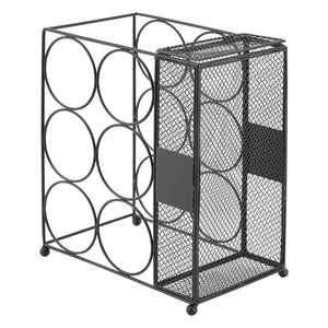 Portabottiglie Drangedal per 6 bottiglie con contenitore a griglia [en.casa]