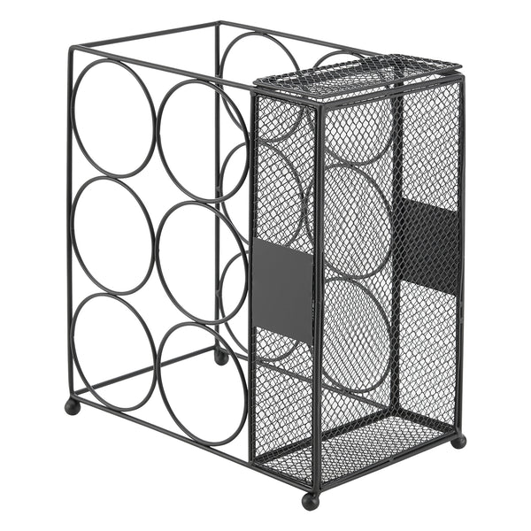 Portabottiglie Drangedal per 6 bottiglie con contenitore a griglia [en.casa]