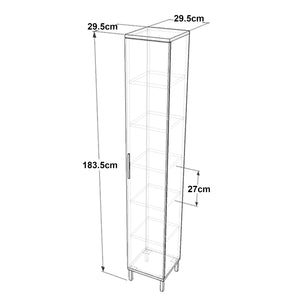 Colonna Lieto con 6 ripiani 183,5 x 29,5 x 29,5 cm quercia grigia [en.casa]