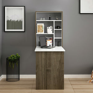 Tavolo pieghevole Greve Bianco / effetto noce [en.casa]