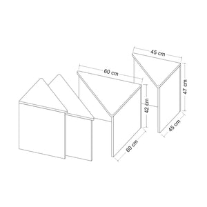 Set tavolino Frederikshavn 4 pz. effetto quercia / nero [en.casa]