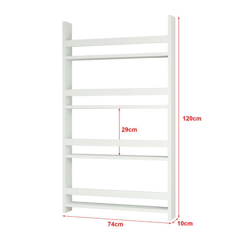 Schizzo in scala Scaffale Pensile 'Sotenäs' a 3 Ripiani Portalibri per Cameretta - Bianco [en.casa]