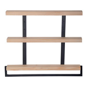 Mensola da parete Nykøbing con 3 ripiani Naturale/Nero [en.casa]