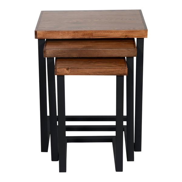 Tavolino da salotto Rørvig set da 3 in legno di pino, tinto [en.casa]