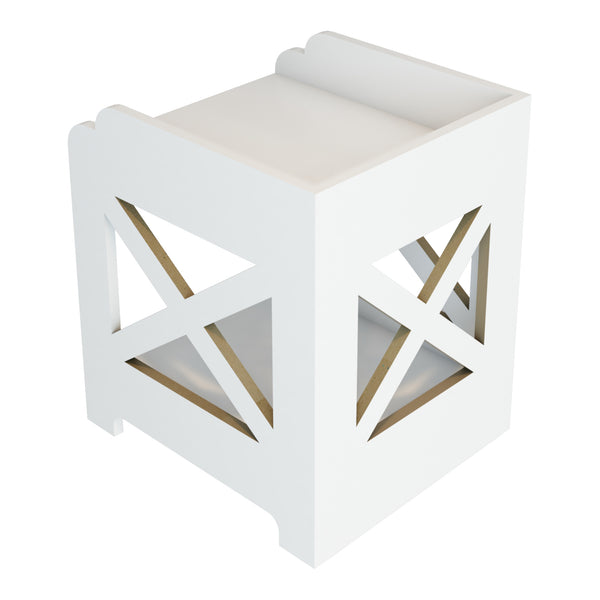 Organizer per bagno Struer 23x20x22 cm Bianco [en.casa]