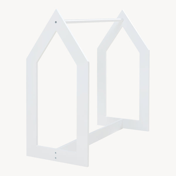 Stand Appendiabiti Værløse per Bambini Porta Abiti a Forma di Casetta 78x75x35 cm Bianco [en.casa] 