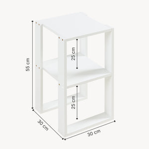 Tavolino Thyholm 55x30x30 cm Bianco [en.casa]