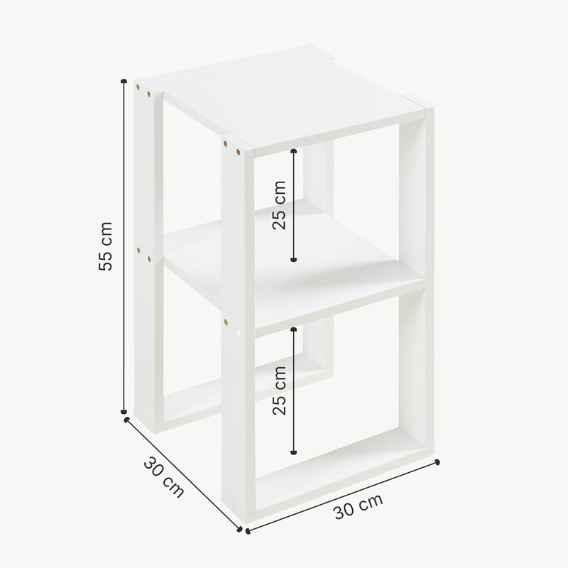 Schizzo in scala Tavolino da Divano Thyholm Scaffale Basso Multifunzionale 55x30x30 Bianco [en.casa]
