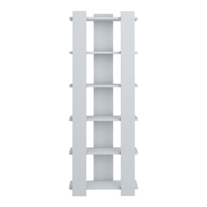 Libreria 'Præstø' Scaffale da Terra con 6 Ripiani Portaoggetti - Bianco [en.casa] 