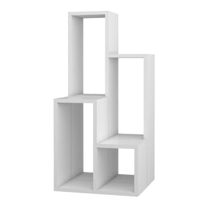 Set di 2 Scaffali Componibili 'Ringkøbing' Mobile Espositore con Ripiani Quadrati in Altezze Diverse Portafiori Portapiante Portaoggetti - Bianco [en.casa]