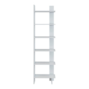 Libreria 'Midtdjurs' Scaffale da Terra Mobile Espositore a 6 Ripiani - Bianco [en.casa] 