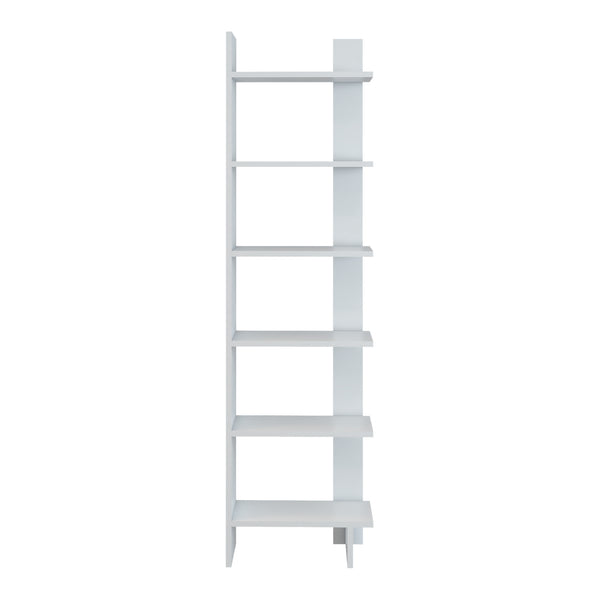 Libreria 'Midtdjurs' Scaffale da Terra Mobile Espositore a 6 Ripiani - Bianco [en.casa] 
