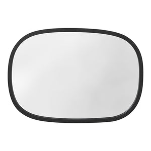 Specchio da Parete 'Copertino' (AxL) 70 x 50 cm Specchio di Forma Rettangolare con Cornice Arrotondata - Nero opaco [en.casa]