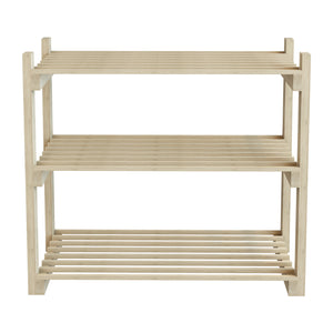 Scaffale per scarpe Them con 3 ripiani in legno di pino [en.casa]