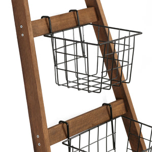 Scaffale a scala Sejlflod con 4 cestini in metallo [en.casa]