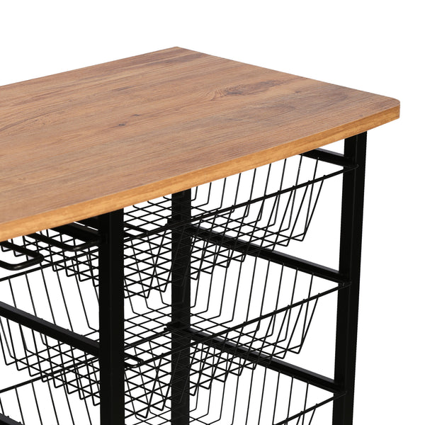 Carrello da servizio Rønnede Metallo Nero [en.casa]