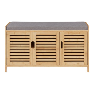 Scarpiera Selk con seduta in bambù [en.casa]