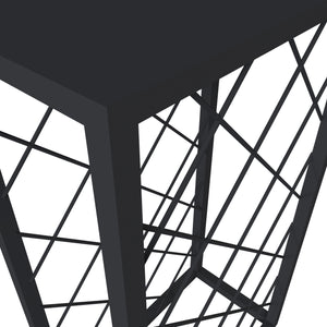 Cantinetta Vino Amasia con Piano di Appoggio e Rete Portabottiglie 74 x 45 x 22 cm Metallo Nero [en.casa] 